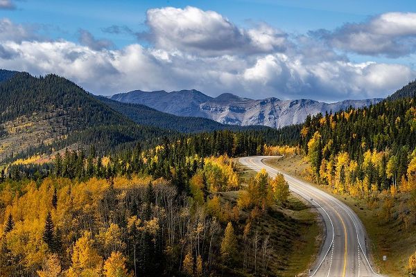Highway 66 in autumn in Kananaskis Country-Alberta-Canada